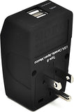 Ceptics US Adapter Power Plug Ceptics - EU European to USA American Socket Travel Outlet - Grounded Universal Input - Dual USB -