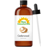 Sun Essential Oils - Cedarwood 4oz Bottle for Humidifier, Diffuser, Soaps, Candles, Hair and Skin Care