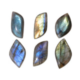 SUNYIK Pack of 6 Irregular Labradorite Cabochons, CAB Flatback Crystal Stones for Jewelry Making Rainbow Flat Beads Stone for DI