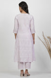 W For Woman Purple Floral Print Cotton Flarred Kurta_24Few11141-400371_S