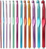 Mf Crochet Hooks Set Aluminium Soft Grip Handle Needles With 12 Knitting Crochet Locking Stitch Markers Craft Yarn Sewing Tools 