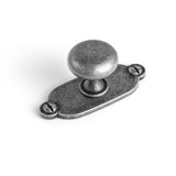 Goo-Ki Weathered Nickel Zinc Alloy Cabinet Knob with Backplate - Single Hole Center Cabinet Pull Hardware for Bedroom, Kitchen, 