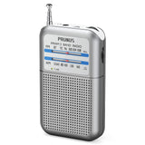 Pocket Battery AM FM Radio Portable, Mini Transistor Radio with Excellent Reception, Tuning Knob with Signal Indicator, AAA Batt