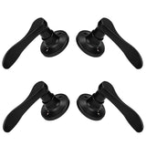 Gobrico 4 Pack Wave Style Dummy Door Levers, Matte Black Inactive Door Handle, 2 Right and 2 Left Handed Door Knobs