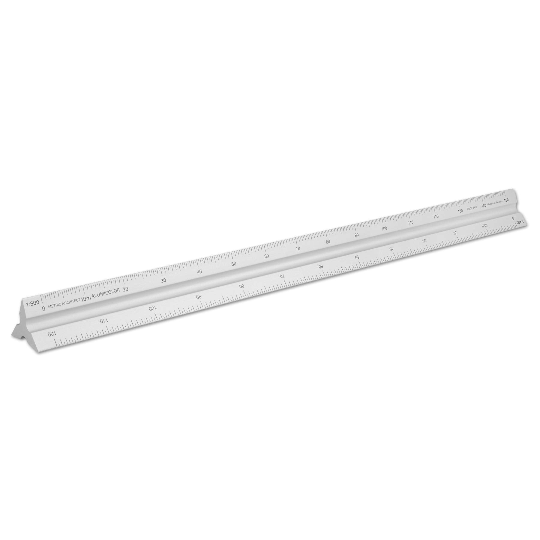 Alumicolor Aluminum Architect Metric Solid Drafting Scale, 30CM, Silver