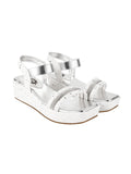 Shoetopia Rhinestone Detailed Silver Shiny Platform Heeled Sandals For Women & Girls /Uk8-Eu41,Silver,8,B0CK5LDMN8