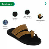 Ortho Joy Extra Soft Doctor Ortho Slippers For Men/Comfortable Regular Wear Slipper,Light Brown,12,B0B9GYVZPJ