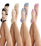 Icw WomenS Transparent Lace Net Mesh Ankle Length Sheer Socks For Girls (Pack Of 4) Free Size