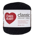 Red Heart Classic Crochet, Thread Size 10, Black (14412)