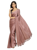 Womanista Womens Striped Satin Sarees (TI2879_Mauve)
