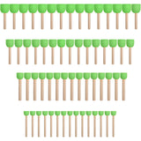 WAFJAMF 60 Pcs Round Sponges Brush Set 4 Sizes DIY Painting Tools Green