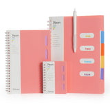 Kitabby Neon Series B5, A5 & A7 Spiral Notebook Combo With PenPink