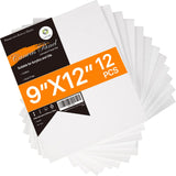 CONDA Artist Canvas Panels 9 x 12 inch, 12 Pack, Primed, 100% Cotton, Artist Quality Acid Free Canvas Board for Painting Waterco