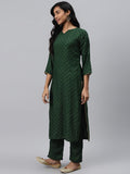 Gosriki Women'S Green & Golden Polka Print Kurta With Trousers & Dupatta,Green,,B08QD3YFFD