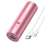 BONAI Portable Charge Power Bank 5000mAh Cylindrical Ultra-Compact External Backup Battery Compatible with iPhone 14 13 12 11 An