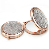 Reazana 2pcs Magnifying Compact Mirrors 1X 2X Folding Makeup Mirror Mini Round Travel Mirrors 2.75 Inch Foldable Pocket Purse Co