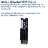 Io Crest 10 Gigabit M.2 M Key Ethernet Network Expansion Card