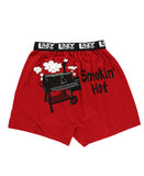 Lazy One Funny Animal Boxers, Novelty Boxer Shorts, Humorous Underwear, gag gifts for Men (Smokin Hot, Large)