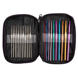 22Pcs Mixed Aluminum Handle Crochet Hooks, Ergonomic Knitting Knit Needles For Embroidery, Weave Yarn Set, 0.6~6.5Mm | Ultimate 