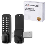 ANNFUZ Mechanical Keyless Entry Door Lock with Bolt,Single-Sided Passcode Keypad Door Lever Set,Interior Exterior Manually Locki