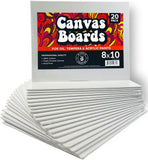 HIPPIE CRAFTER 20 Pack Paint Canvases for Painting, 8x10 Blank Art Canvas Panels, Flat Canvas Boards for Acrylic, Oil, and Mixed