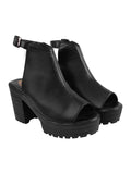 Shoetopia Women & Heels Fashionable Solid Fashion Sandal Black Block Heels/Find/Black/Uk5,Black,5,B0BM98NCCN