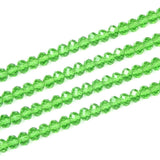 500pcs Czech Faceted Rondelle Crystal Glass Loose Beads 4mm Small Tiny Spacer Bulk Peridot Green for DIY Craft Jewelry Making CC