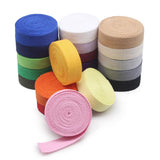 SEMINI 3/4  Wide 21 Mixed Color 42 Yards Twill Cotton Ribbon Herringbone Bias Tape Natural Webbing Tape for Sewing Binding Gi