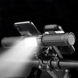 Redcomets 10000mAh Bicycle Light,Bike Handlebar Extender,Aviation Aluminum Alloy 2400lumens Bike Headlights,with a Bicycle Speed