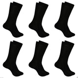 Tendsy MenS Premium Full Length Socks Mid Calf Length Formal Office Socks Pack Of 6 Pairs Black Cotton, Breathable, AntiOd