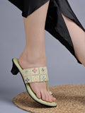 Shoetopia Classic Heeled Green Kolhapuri For Women & Girls /Eu40,Green,7,B0DFVF8TH7