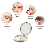 HREW MIHAGUTY Magnifying Compact Mirror for Purses with 2 x 1x Magnification, Folding Mini Pocket Double Sided Travel Makeup Mir