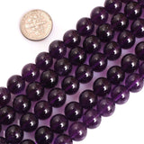 GEM-Inside Genuine Amethyst Gemstone Loose Beads AAA Grade 10mm Natural Dark Purple Crystal Energy Stone Power Beads for Jewelry