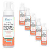 The Pharma-C Company - Foaming Rinse Free Shampoo & Body Wash [6 pack] - Hospital Tested Gentle No-Rinse Formula Leaves Hair & B