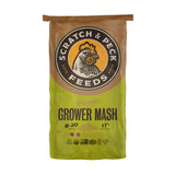 Scratch and Peck Feeds Whole Grain Grower Mash Chicken and Duck Feed - 40 lbs Bag - Corn-Free and Soy-Free - 17% Protein, Certif
