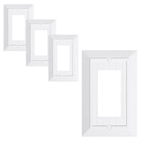 4-Pack Classic Beadboard Decorator Wall Plate Cover, Pure White Decorative Switch Plates and Outlet Covers, Durable Unbreakable 