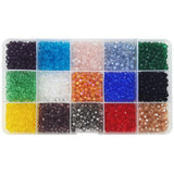 INSPIRELLE Approx 2400pcs 4mm Transparent Multicolor Bicone Beads for Jewelry Bracelet Making Bulk Faceted Crystal Glass Briolet