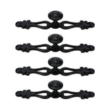 Geesatis 4 Pack Black Vintage Cabinet Pulls - 5.3 Inch Single Hole Drawer Handles for Closet, Dresser & Furniture - Antique Deco