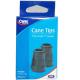 Carex Health Brands Cane Tips A720 1 Pair, Black, 1 Inch
