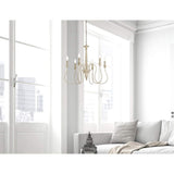 Living District Flynx 6-Light Mid-Century Metal Pendant In Weathered Dove