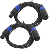 Seismic Audio - SPXC-6-2Pack - Pair of 6 Foot Professional Speakon Extension Cables - Speakon Male to Speakon Female - 12AWG 2 C