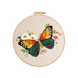 Topprosper Butterfly Embroidery Material Cross Stitch, Hand Embroidery Beginner Diy Set, Including Floral Patterns, Embroidery R
