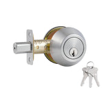 Comfhouse 1 Side Keyed Deadbolt Lock,Single Cylinder Dead Bolt, Satin Nickel Round Exterior Keyed Front Entry Inside Door Deadbo