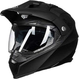 ILM Off Road Motorcycle Dual Sport Helmet Full Face Sun Visor Dirt Bike ATV Motocross Casco DOT Certified Model 606V(Matte Black