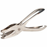 Business Source 62895 Ticket Punch, Single Hole, Round, 1/4Inch Hole, silver