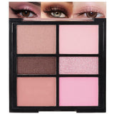 WanTuoluo 6-Color Pink Champange Brown Matte & Shimmer Eyeshadow Palette with Mirror - Highly Pigmented, Long-Lasting Eye Makeup