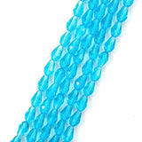 300pcs Czech 12mm Faceted Teardrop Crystal Glass Beads Bulk Aquamarine Blue