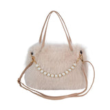Calandis Womens Plush Bag Casual Stylish Shoulder Purse For Travel Shopping Commuting Khaki | Womens Handbags & Bags