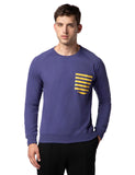 Fyltr Men'S Casual Raglan Sleeve Sweatshirt With Pocket Detail - Full Sleeve | Rib Hem & Cuff | Casual Winterwear For Men,Bewitched Blue,Bewitched Blue,S