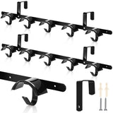 Zonon 2 Pack Horse Tack Bridle Hooks 10 Count Long Metal Horse Bridle Rack Detachable Stall Wall Mount Hanger for Tack Harness H